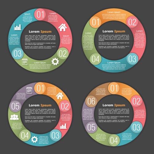 Circle diagram templates Royalty Free Vector Image
