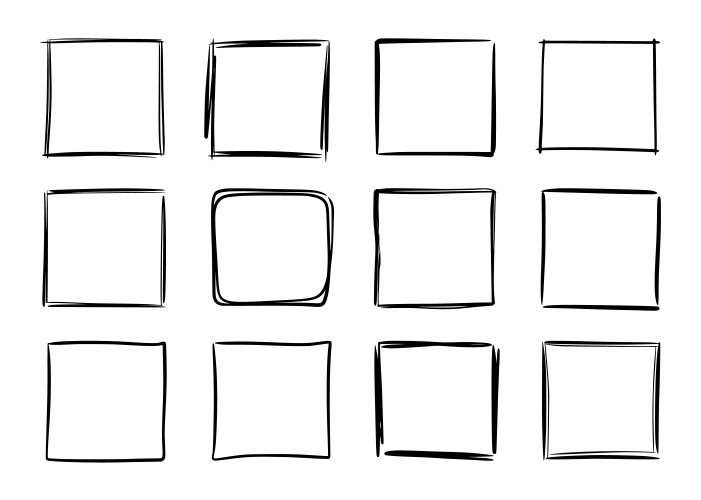 Hand drawn sketch frame simple doodle Royalty Free Vector