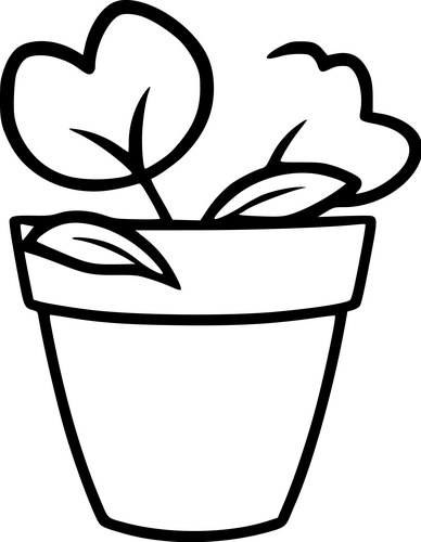 Single Flower in Pot Vector Image
