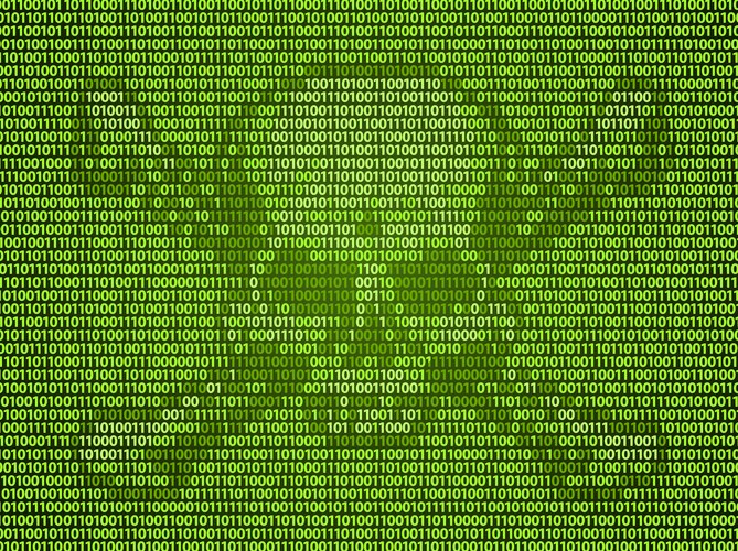 Binary code skull and crossedbones vector image