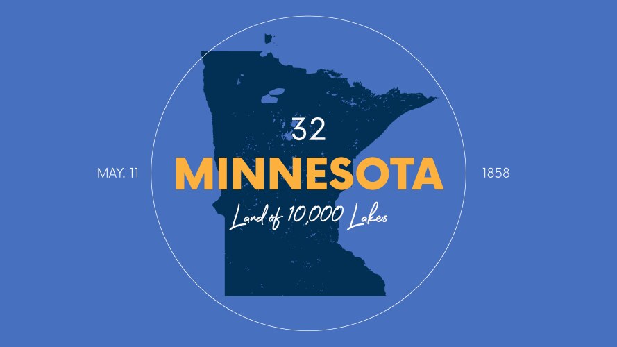 Minnesota Map - State Outline Vector Image