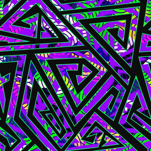 Neon wave geometric seamless pattern Royalty Free Vector