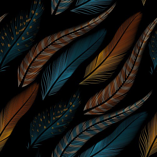 Decorative feathers seamless Royalty Free Vector Image