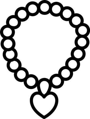 Necklace with heart line style icon design Vector Image