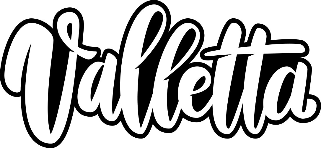 valletta capital malta lettering phrase vector image