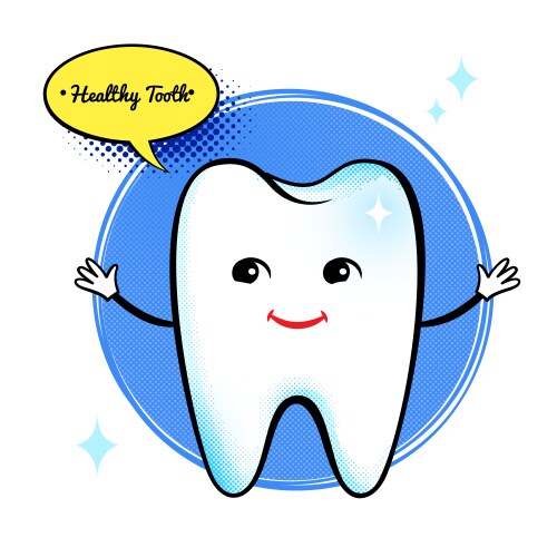 healthy tooth character vector image