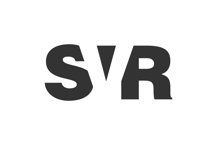 Svr logo design initial letter s v r bold font Vector Image