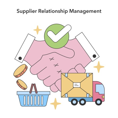 Supplier communication concept flat Royalty Free Vector