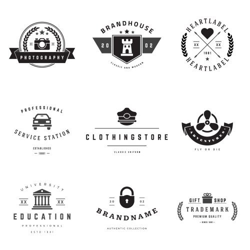 Retro logotypes set Vector Image