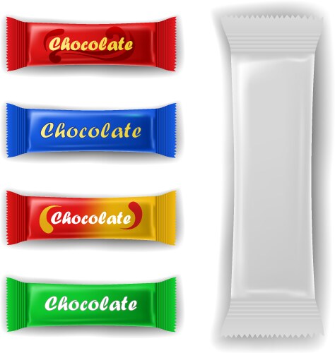 Set isolated blank wrap for candy chocolate Vector Image