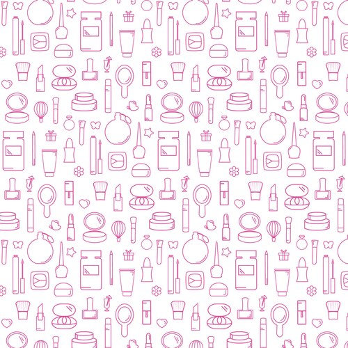 Cosmetic Pattern - Makeup Icons – Royalty-Free Vector | VectorStock