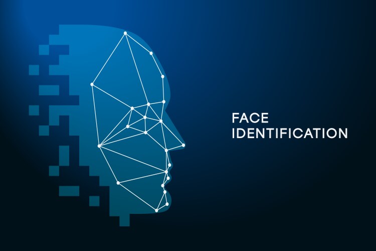 face recognition identification technology vector image