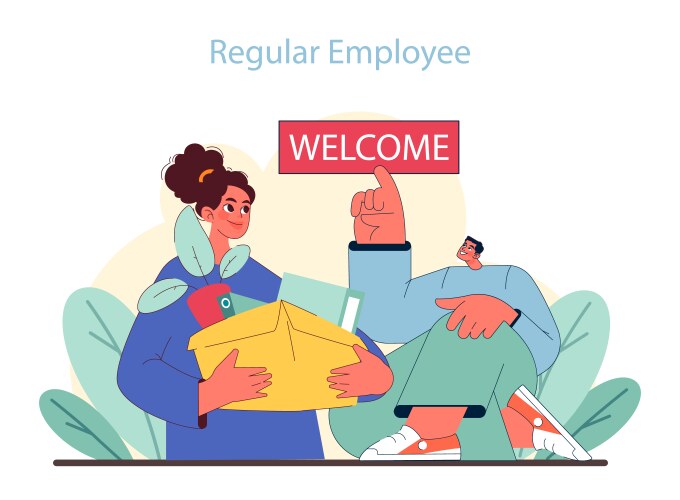 Regular employee concept celebratory moment vector image