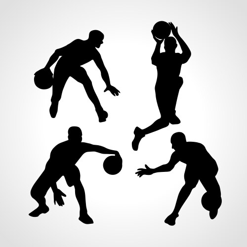 Basketball Silhouettes Vector Image
