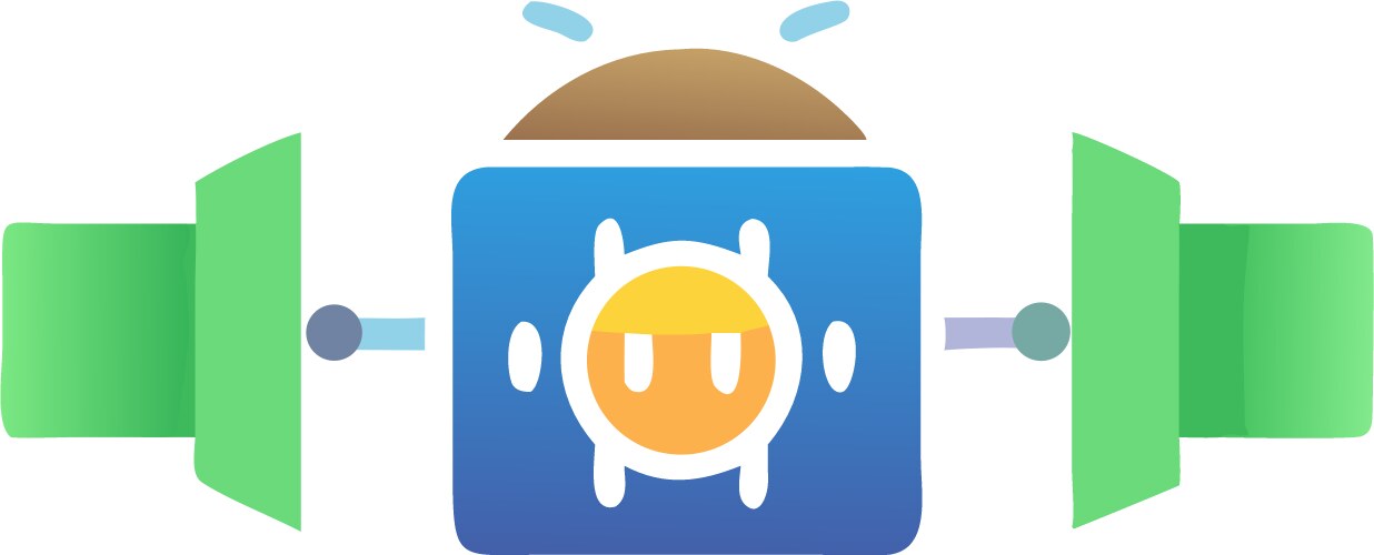 Digital brain interface with data flow flat icon vector image