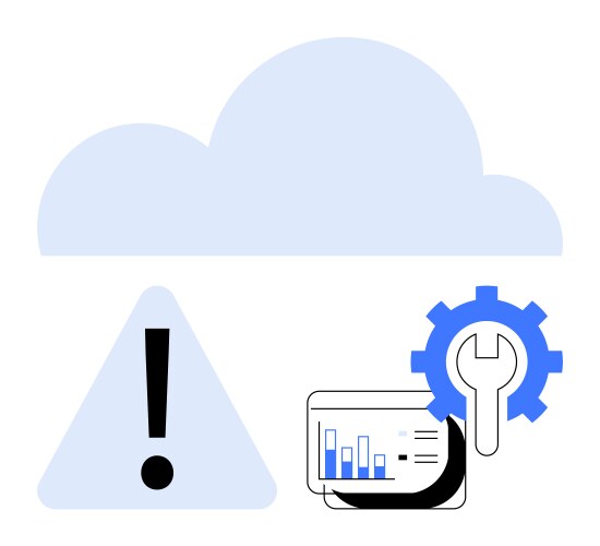 Cloud computing issue management with analytics vector image