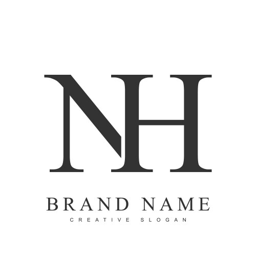 Nh trendy logotype template initial letter n Vector Image