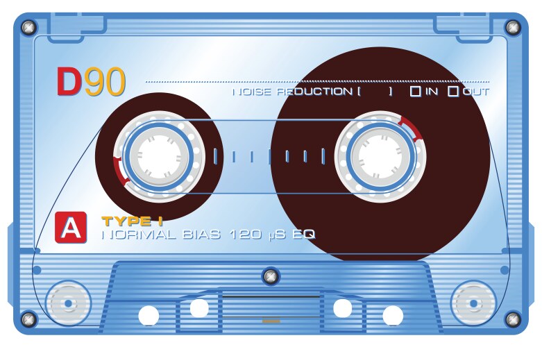 Stereo cassette retro audio tape with music Vector Image