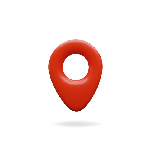 3d render red pin position on the map vector image