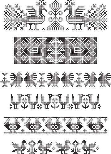 Floral Embroidery Borders Vector Image
