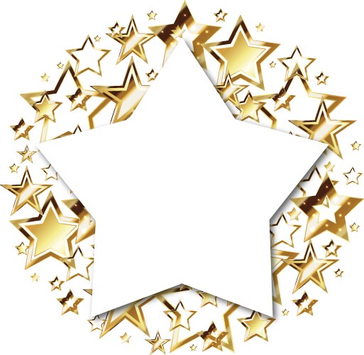 Gold glitter stars holiday design vector image