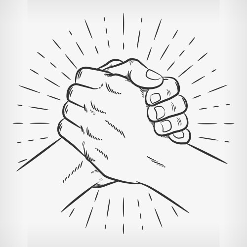 Handshake Doodle Sketch Vector Image