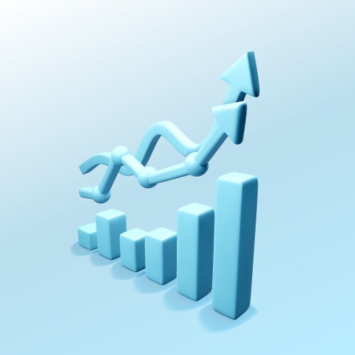 Upward Business Growth Chart Arrows vector image