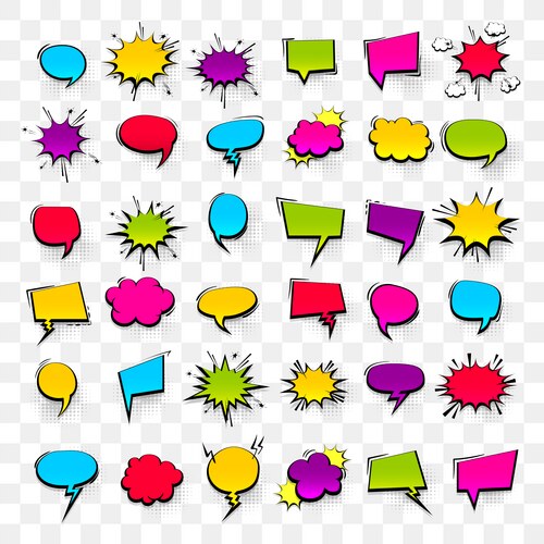 Comic Speech Bubbles & Effects Set – Royalty-Free Vector | VectorStock