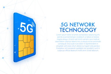 5g sim card isometric view mobile vector