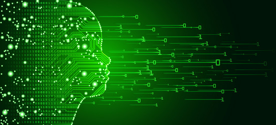 big data and artificial intelligence child face vector image