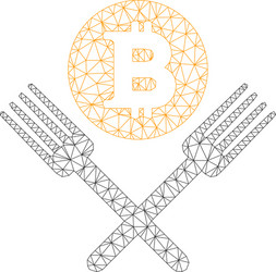 bitcoin forks mesh wire frame model vector image