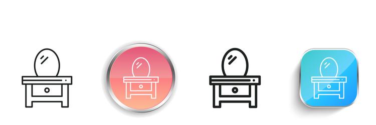 dressing table icon thin linear regular vector image