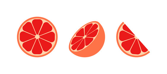 grapefruit citrus icon slices vector image