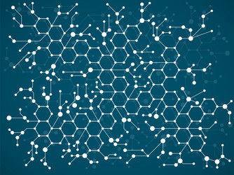 hexagonal molecule structure dna geometric vector image