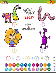 Kids Math Counting & Addition Activity vector image