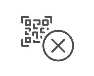 no qr code line icon scan barcode sign vector image
