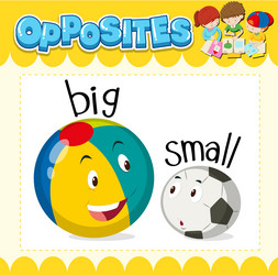 Opposite words for big and small Royalty Free Vector Image