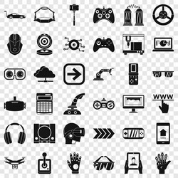 playing icons set simple style vector image