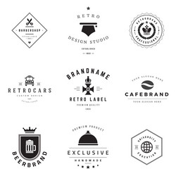 retro logotypes set vector image