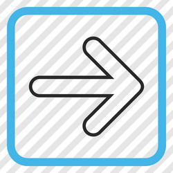 rounded arrow right icon in a frame vector image