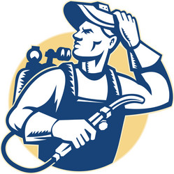 Welder with Torch vector image