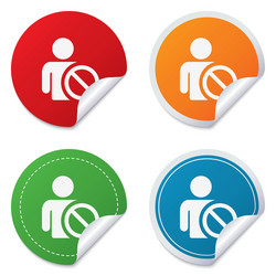 blacklist sign icon user not allowed symbol vector image