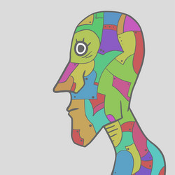 color robot vector image