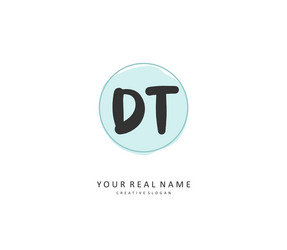 d t dt initial letter handwriting and signature vector image