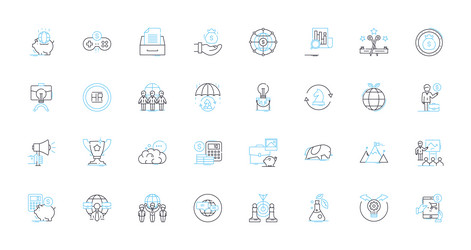digital banking linear icons set mobile vector image