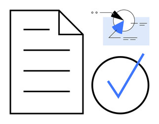 document approval with data analysis vector image
