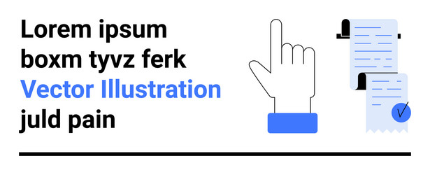 hand cursor pointing at document with checkmark vector image