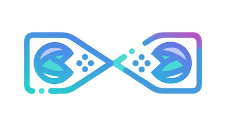 infinite data loop icon with circuitry flat tech vector image