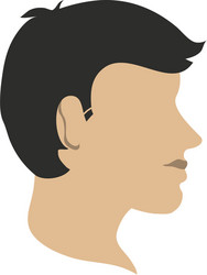 man avatar head sideview icon image vector image