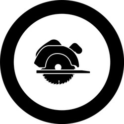 manual circular saw icon black color in round vector image